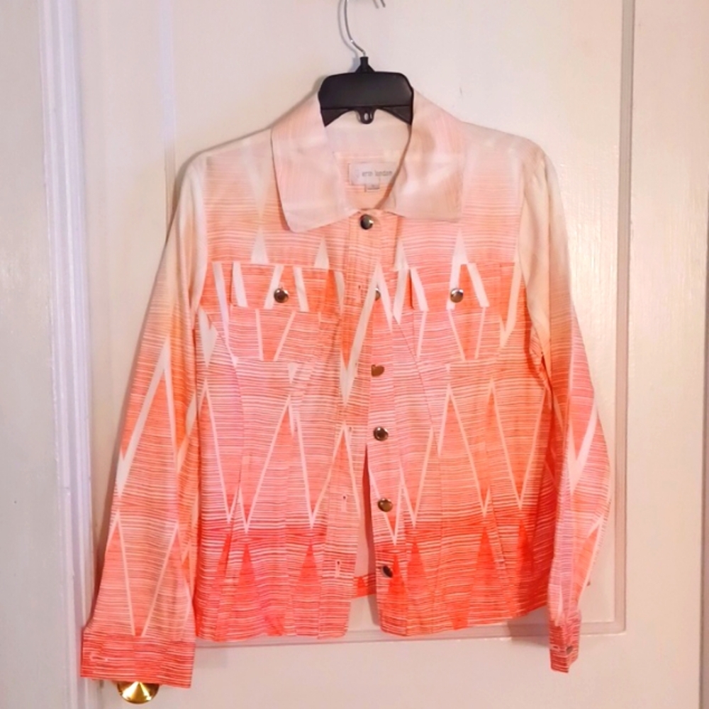 Erin London jacket women's size small   orange and white